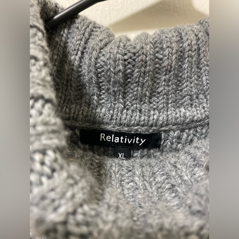 Relatively Grey Knit Turtleneck Sweater - Size XL